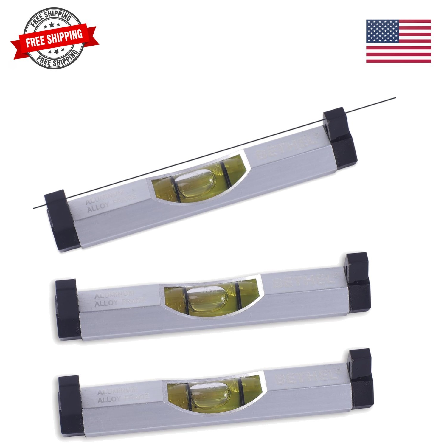 3 Packs Bubble Line Level String Tools, Aluminum Mini Leveler for Constructio...
