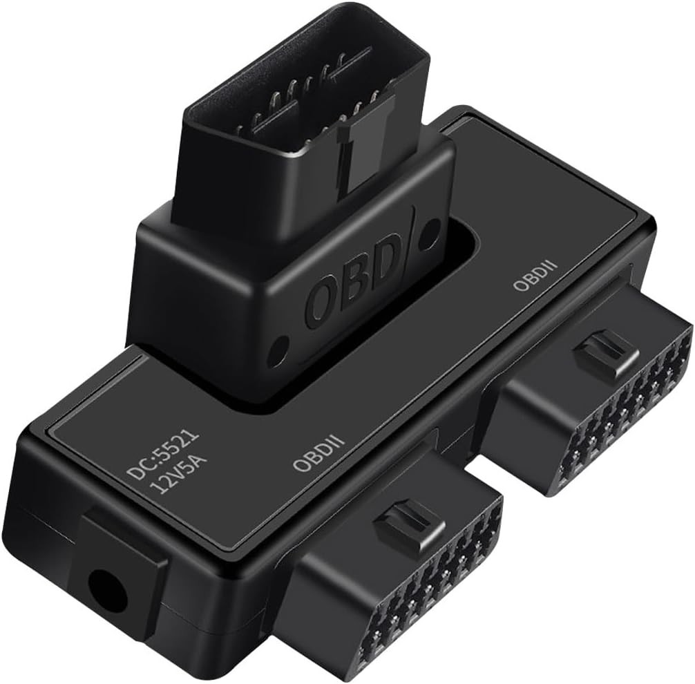 OBDII Splitter with Rotatable Male Port Full 16 Pin 1 Male to 2 Female Extens...