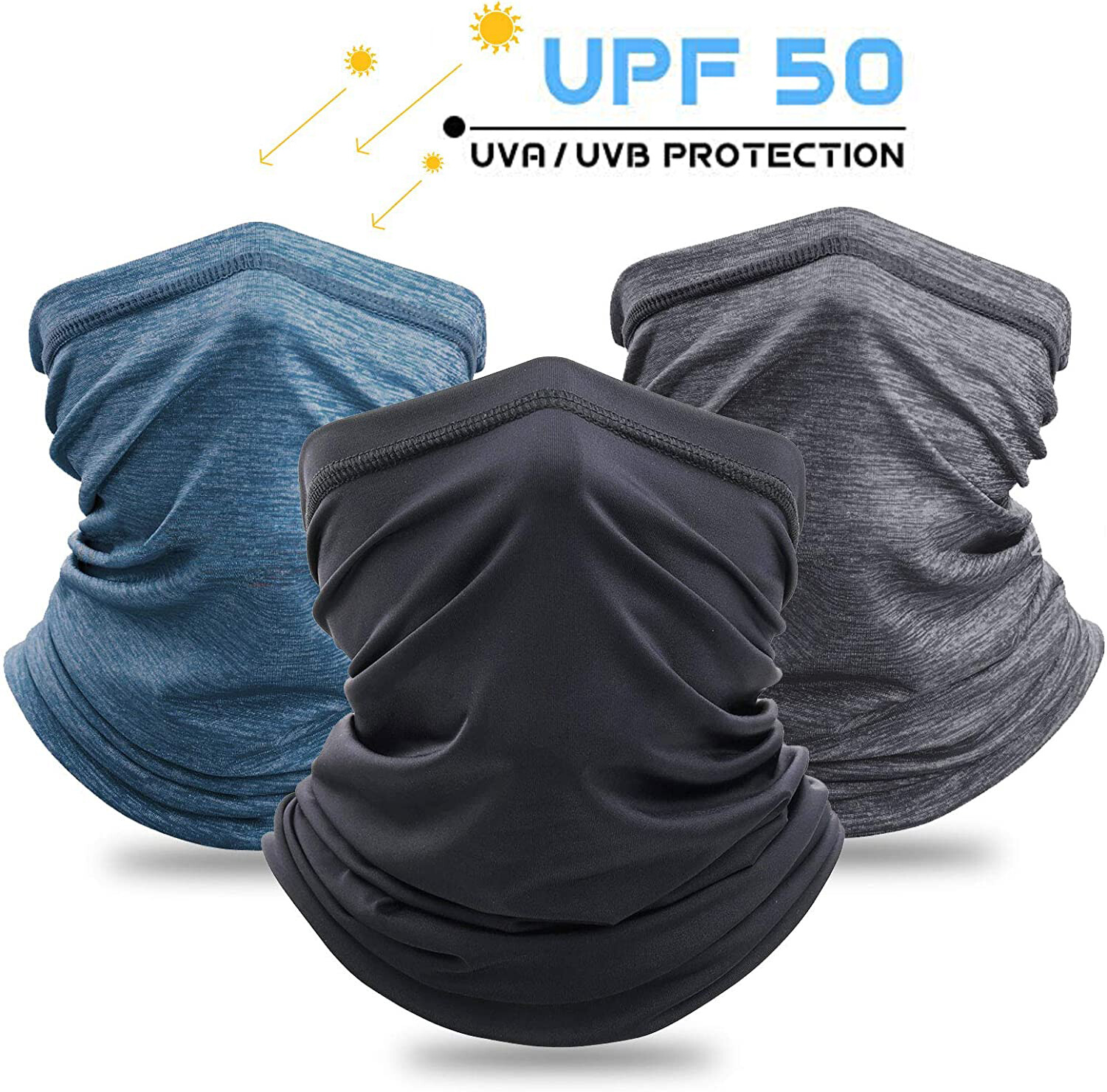 Neck Gaiter UPF 50 Face Cover Windproof Gaiter Sun Bandanas Breathable Scarf US