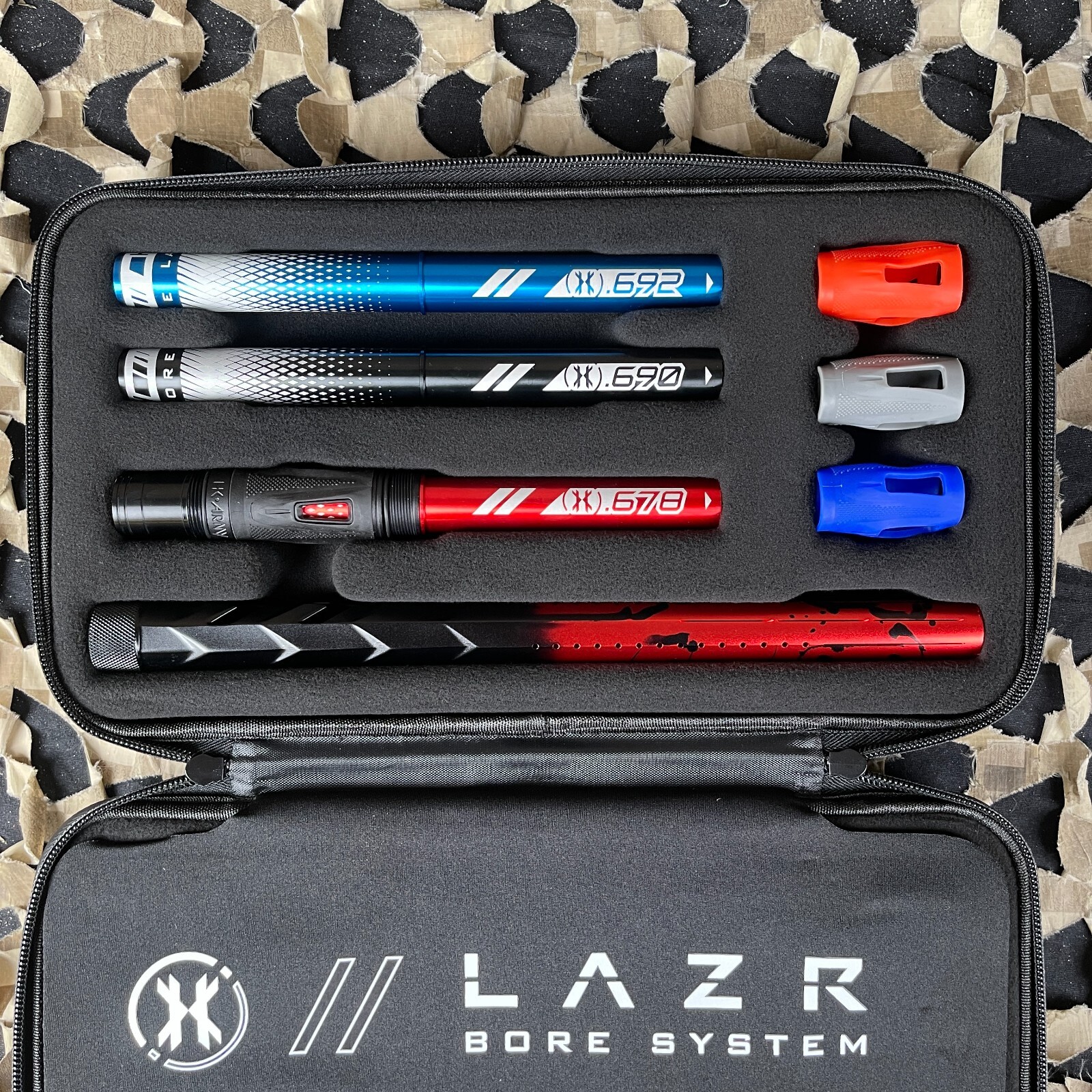 HK Army 15" LAZR Elite Fossil Barrel Kit Colored Inserts - Red/Black Splash-AC