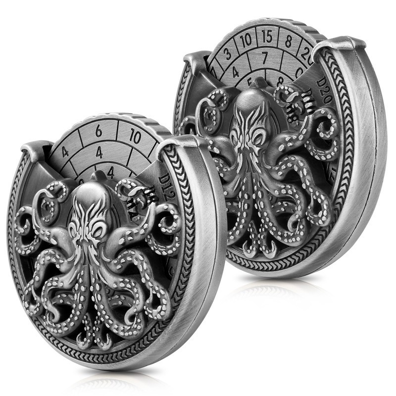 7 in 1 Octopus Spinner Dice Solid Metal Rotating RPG Dice for Dungeons & Dragons