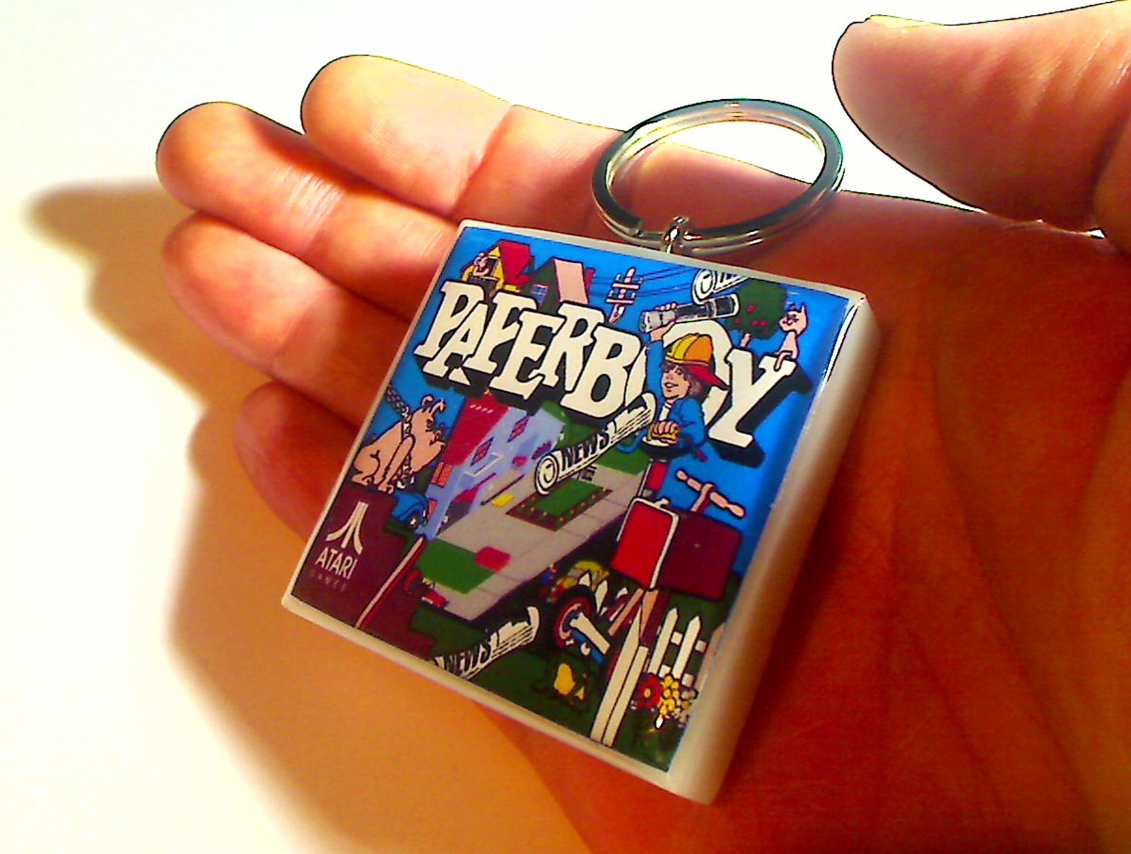 Paperboy Arcade Coin Door accessory Keychain