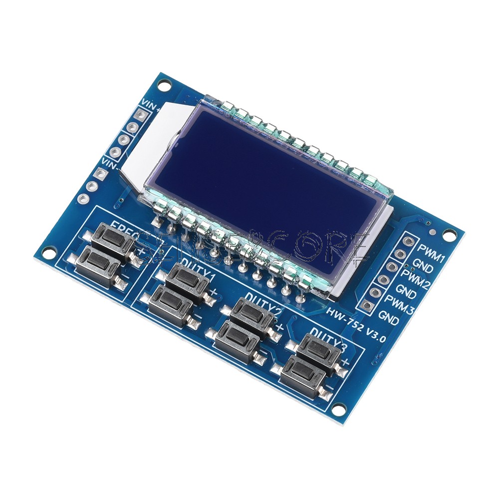 Signal Generator 3-Channel PWM Pulse Wave Frequency Duty Cycle Adjustable Module