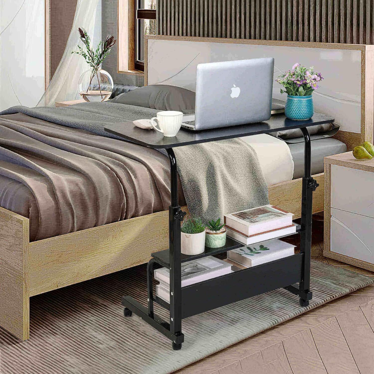 Adjustable Height Mobile Computer Desk Rolling Desk w/Wheels Home Office Desk US