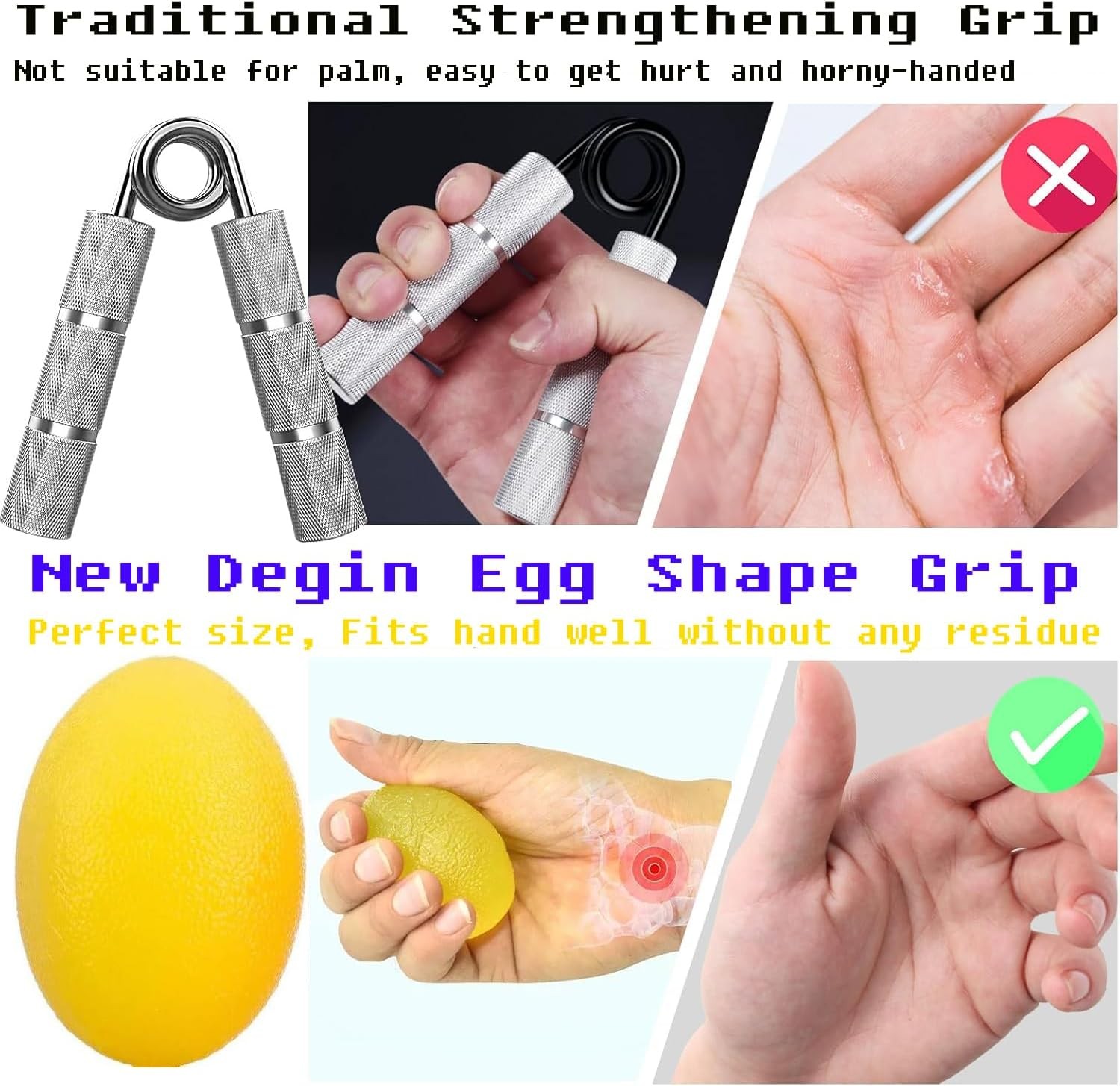 Hand Exercise Squeeze Balls, Grip Strength Trainer, Finger Recovery Kit, Improve