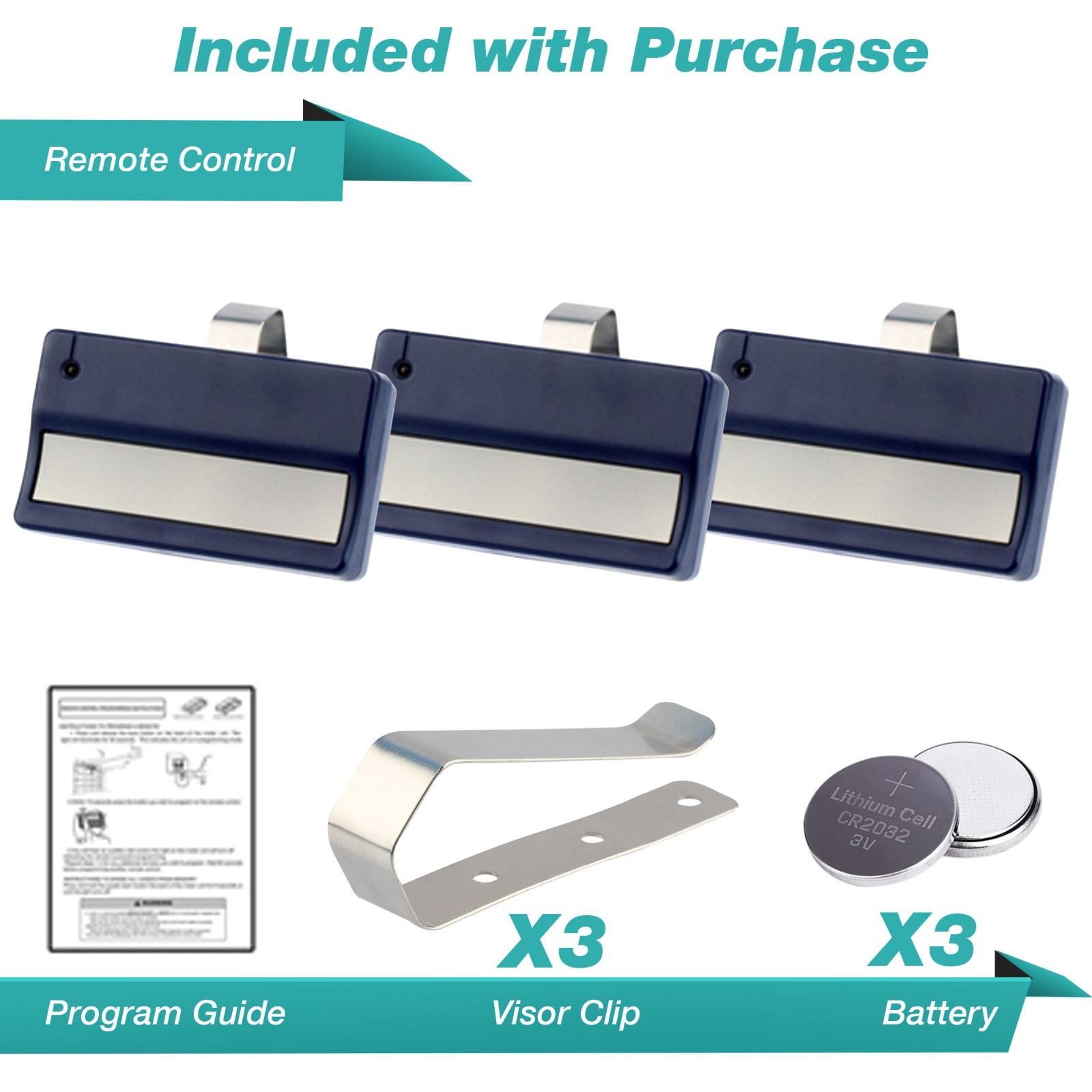 3x For Liftmaster 971LM (1-Button) Garage Door Opener Remote HBW1241