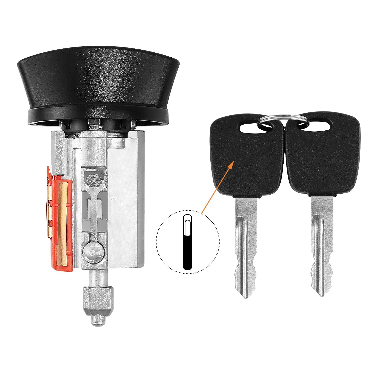 LC6177 Ignition Switch Lock Cylinder W/2 Chip Keys for Ford F150 F250 F350...