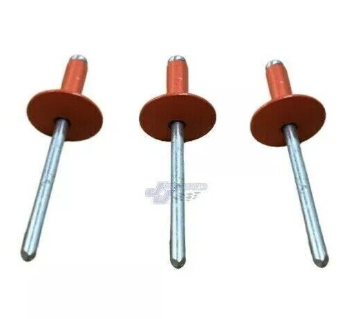Large Head Orange Rivets Pop Rivet 50 ct. 3/16" Racing Fastener UMP IMCA