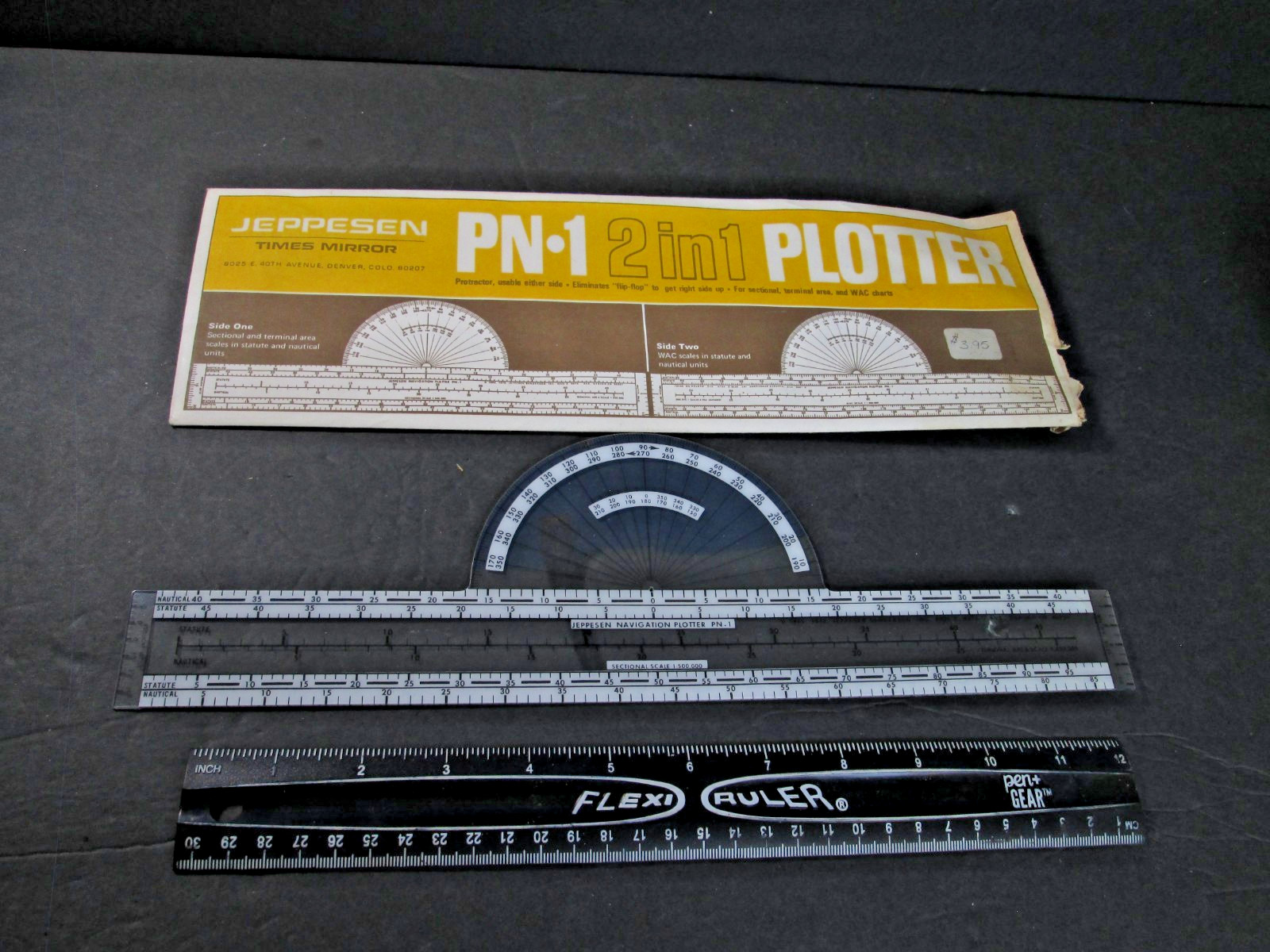 Jeppesen 2 in 1 Plotter, PN-1 With Sleeve - For Sectional and WAC Charts   RB