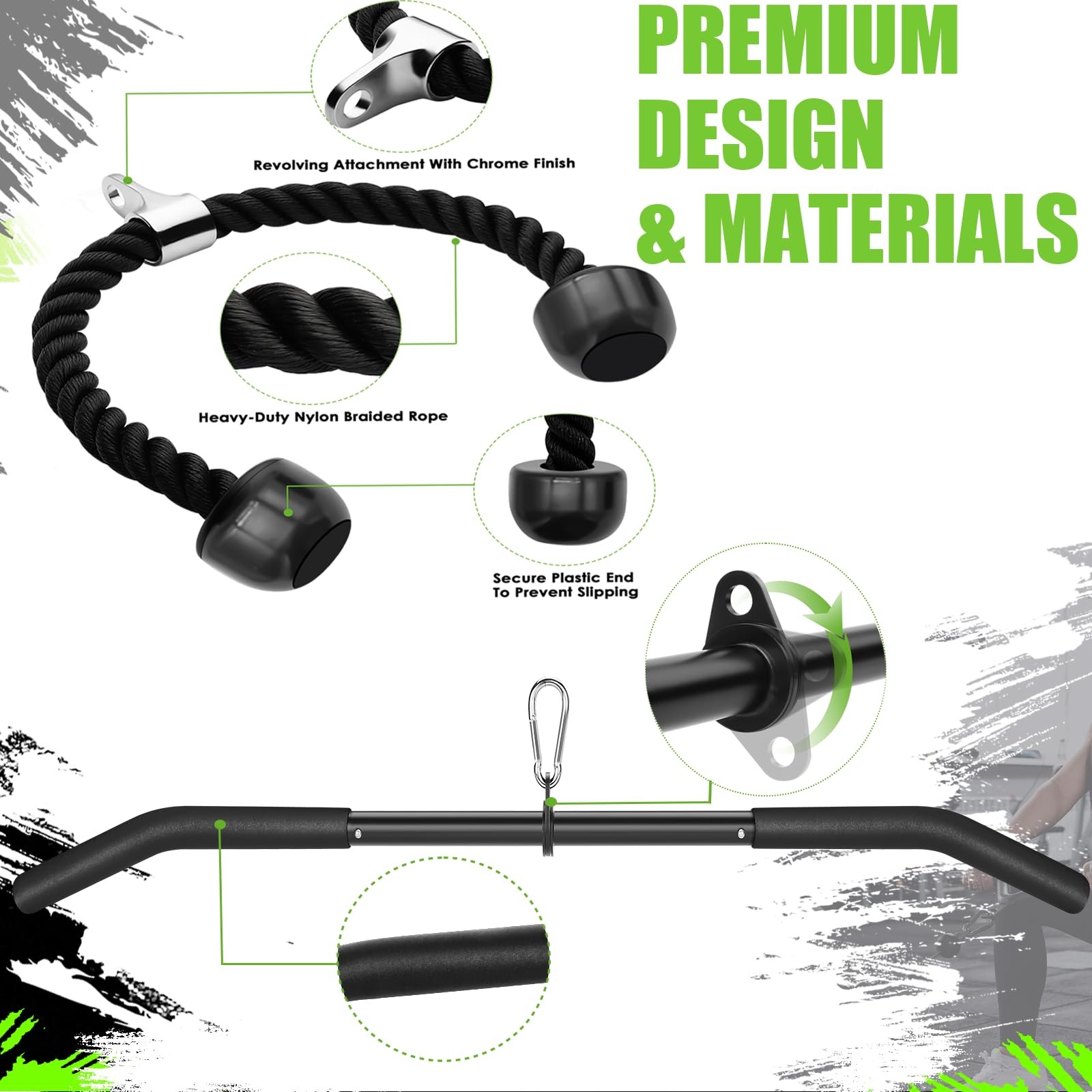 Cable Machine Attachment Set LAT Pulldown Attachments ,Cable Machine Accessor...