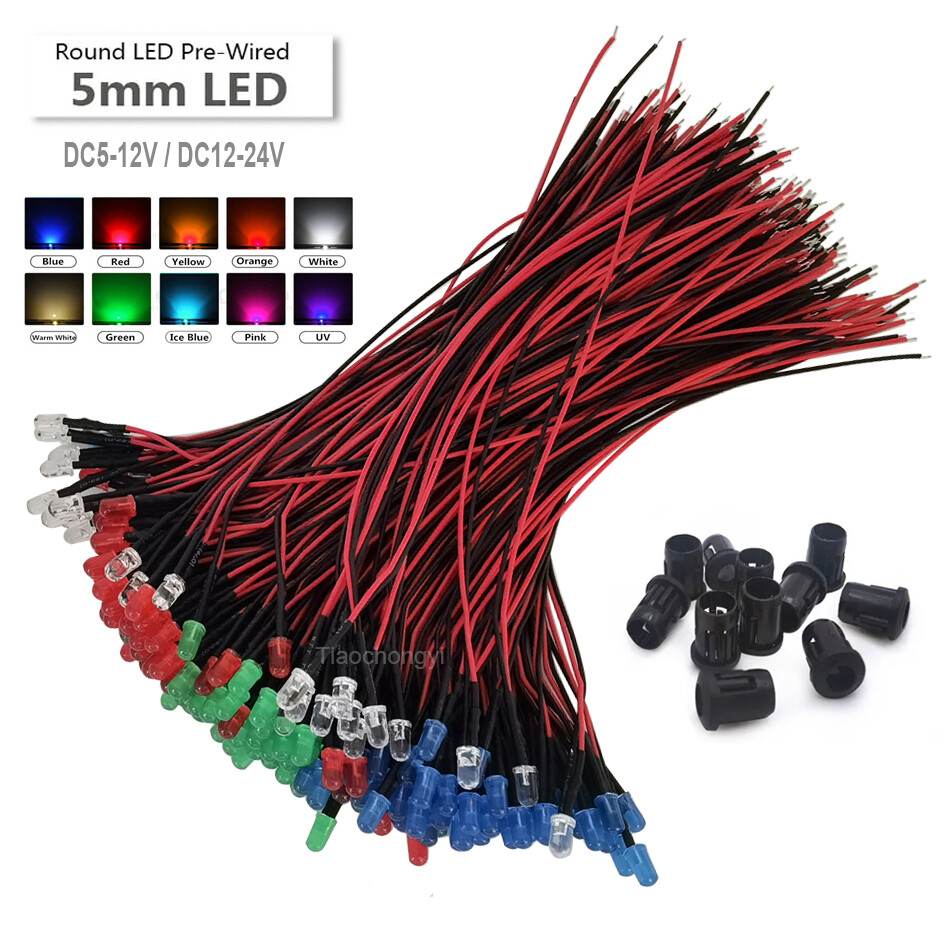 5mm LED DC12V 24V 20cm Pre-wired Diode Lamp Decoration Light Emitting Diodes