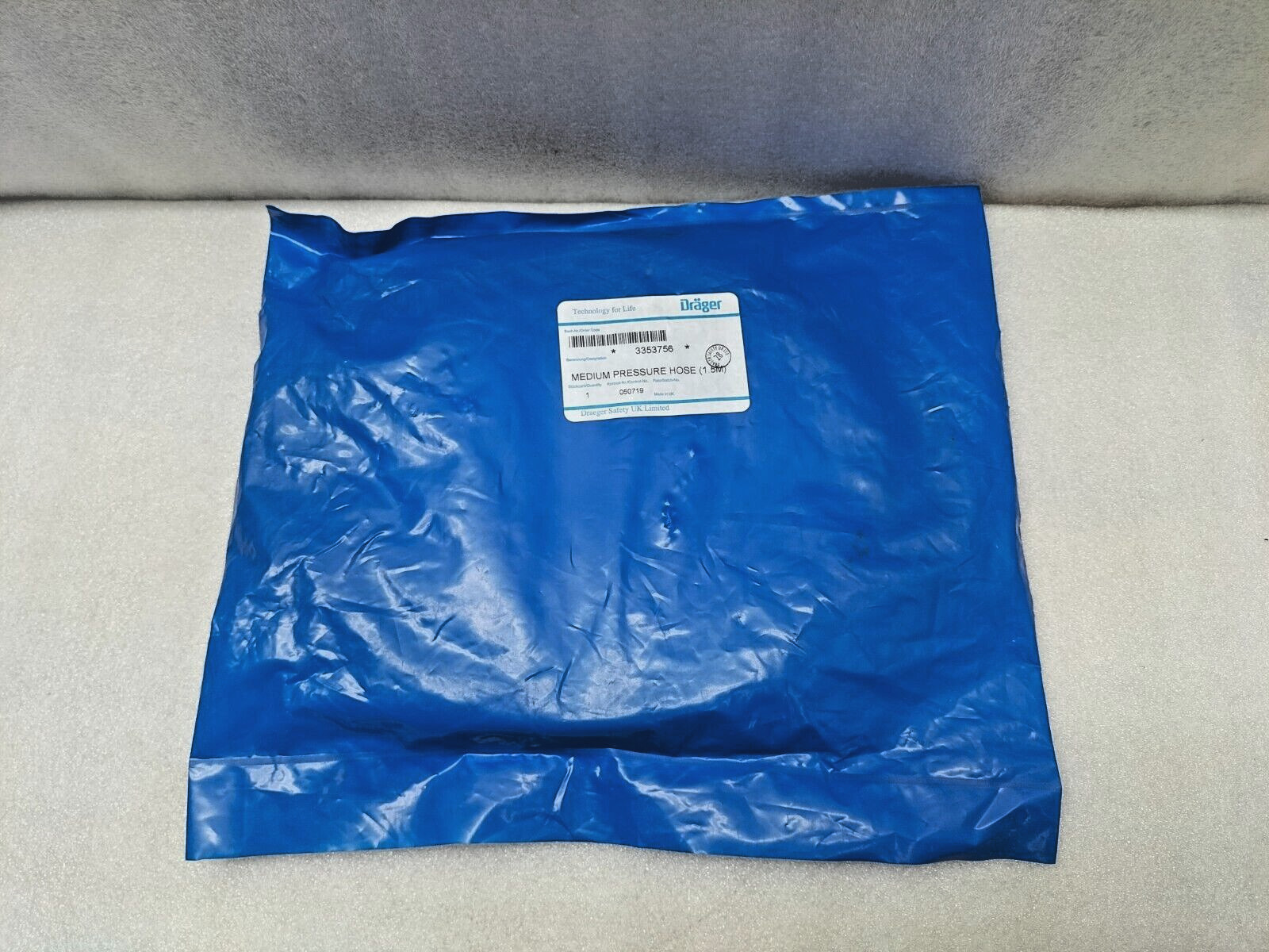 DRAEGER 3353756 MEDIUM PRESSURE HOSE (1.5M) FOR SCBA DEMAND VALVE