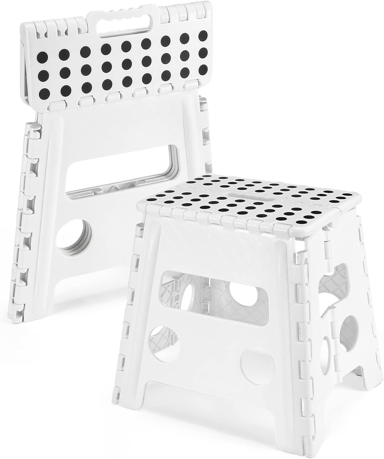 Non-Slip Folding Step Stool - 13 inch Height Heavy Duty Foldable Stool for Adult