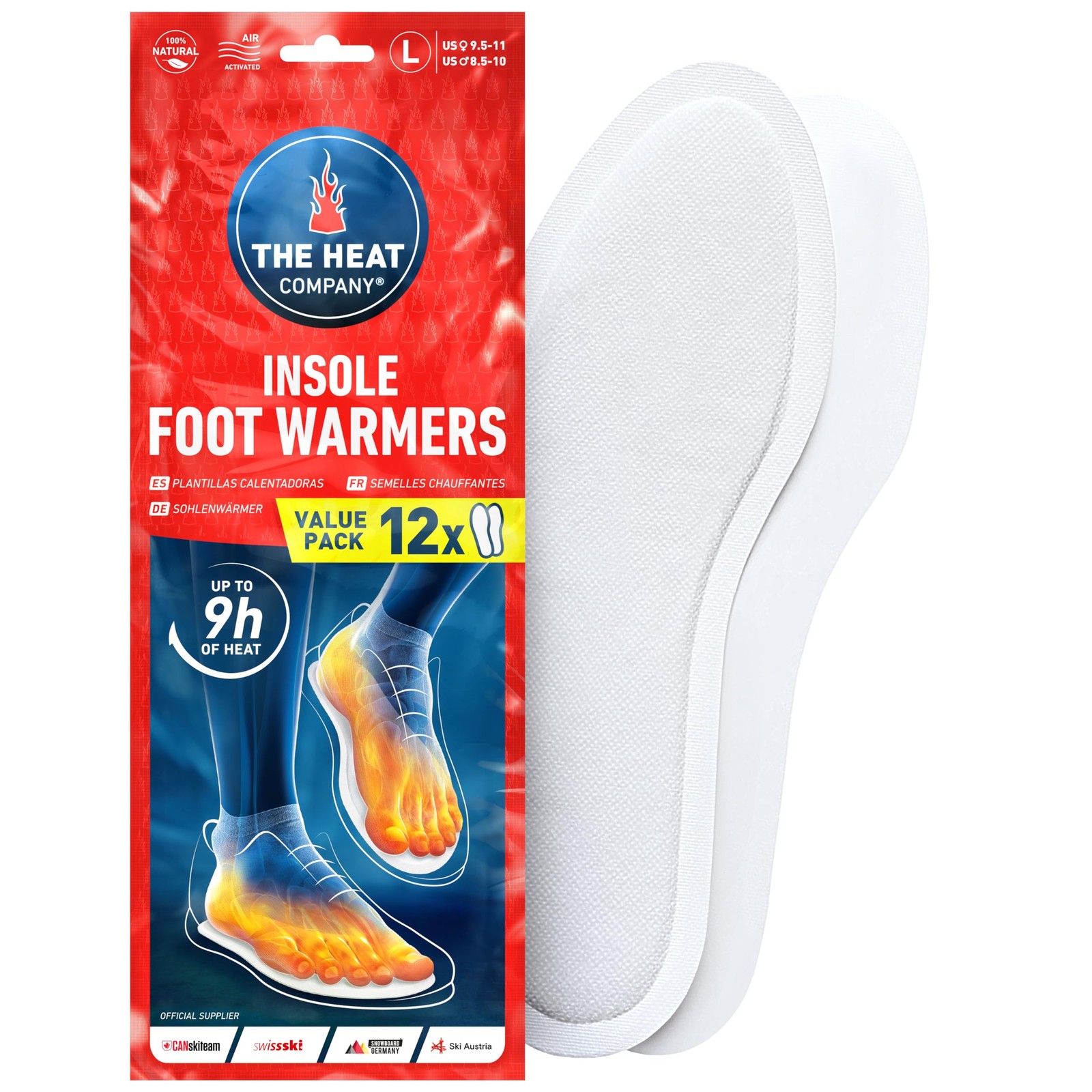 THE HEAT COMPANY Insole Foot Warmers - 12 Pairs – 9h of Extra Warmth - Instan...