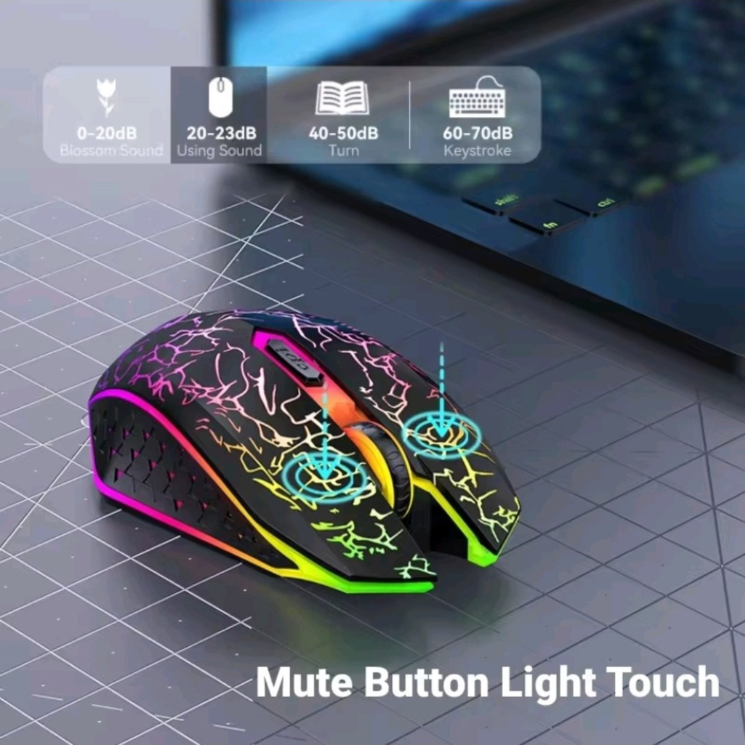 Dual Mode Wireless Mouse Bluetooth 2.4G USB Rechargeable 6 Buttons Silent
