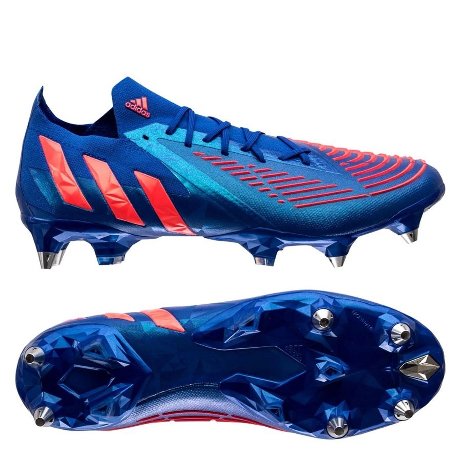 Adidas Mens Predator Edge.1 Low SG H02973 Blue Red Soccer Cleats 7.5 US