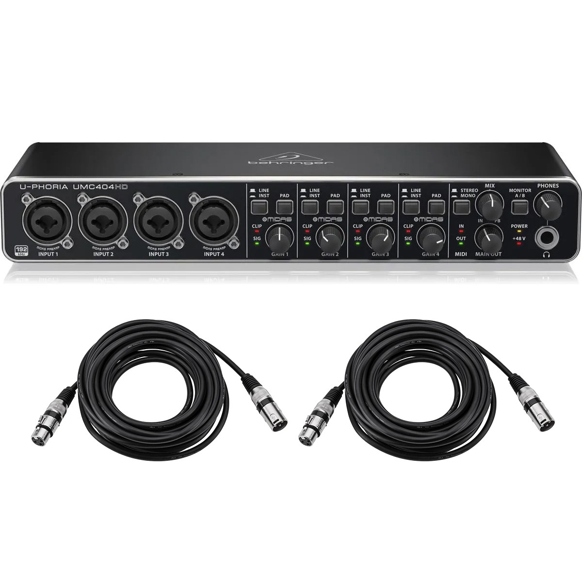 Behringer U-PHORIA UMC404HD Audiophile 4x4, USB Audio/MIDI Interface with MIDAS