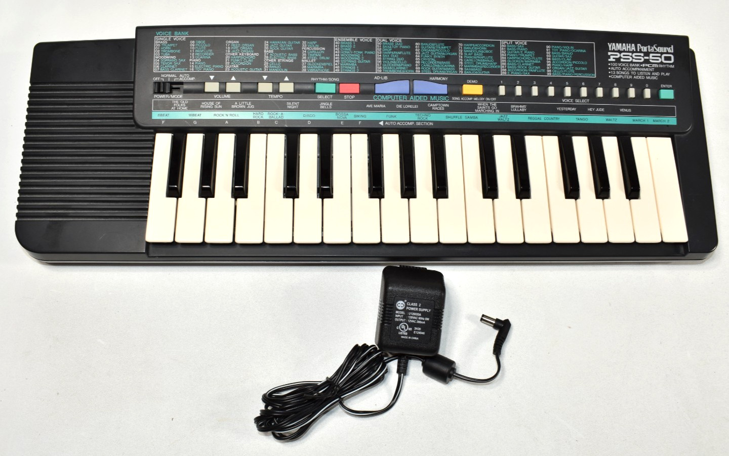 Yamaha PortaSound PSS-50 Portable Electronic Keyboard with Power Cord Tested