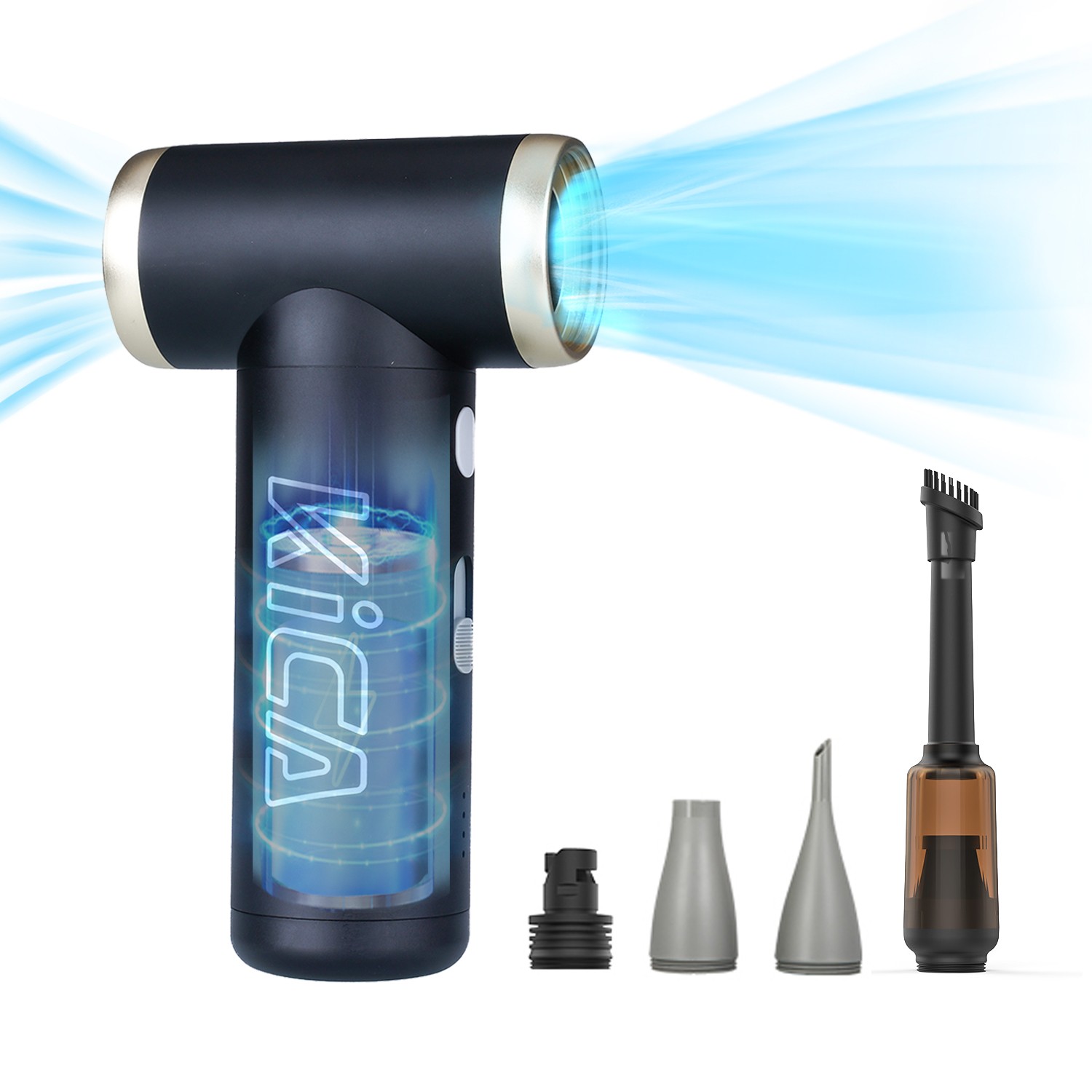 KICA JetFan 2S Kit 117000RPM Cordless Electric Air Duster Blower w/ Vacuum Tool