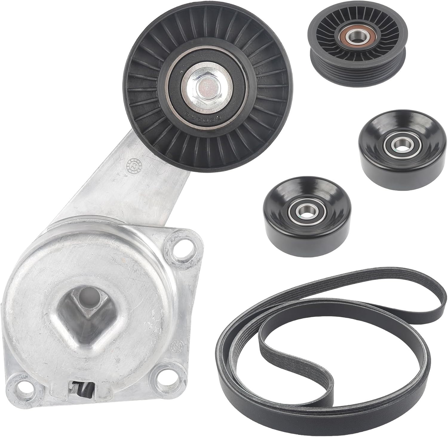 Drive Belt Tensioner Idler Pulley Serpentine Kit Compatible with Ford F150 2005-