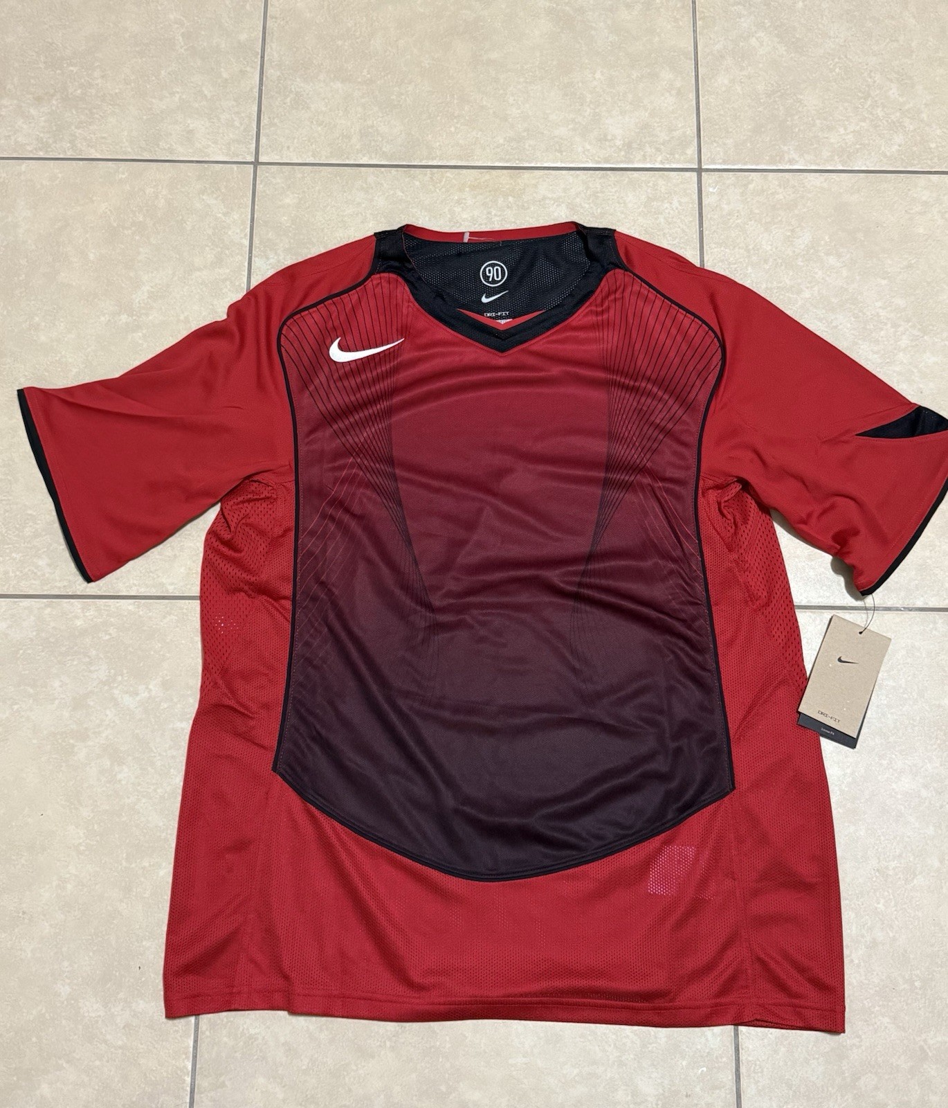 Nike Total 90 Dri-Fit Red Soccer Jersey Loose Fit Mens Sizes $100* HV1178-687