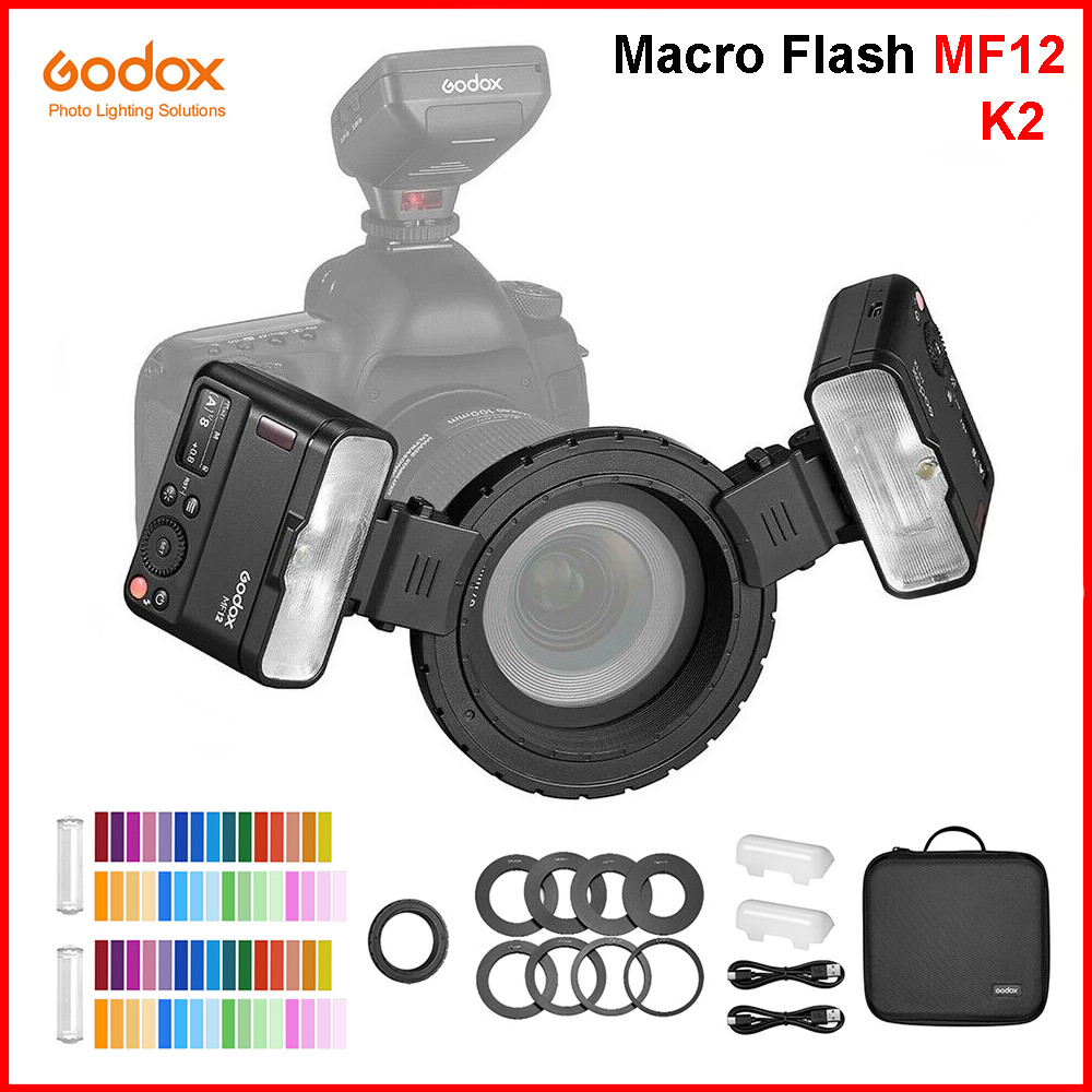 Godox MF12 K2 Macro Flash Light 2.4G Wireless Control for Nikon Canon Sony F/O/P