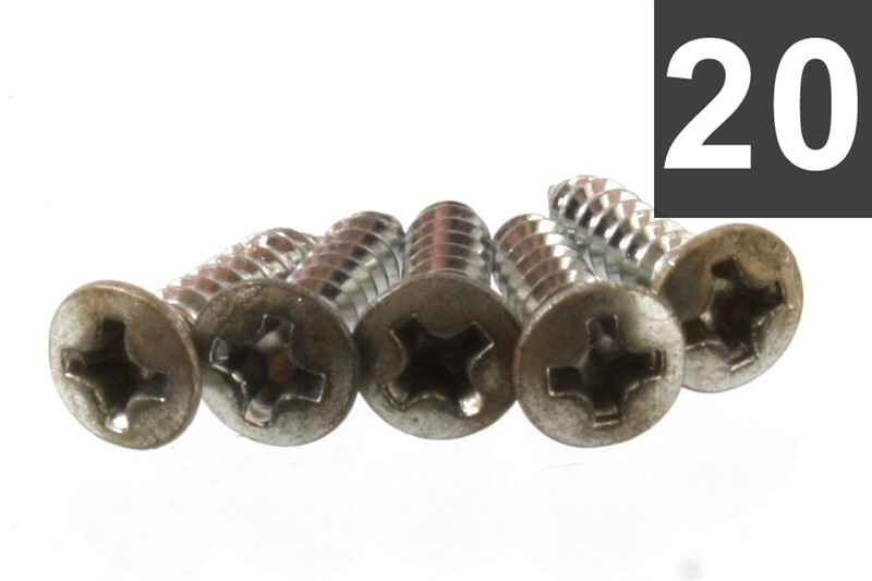 NEW - #4 x 1/2" Phillips Pickguard Screws (20) - AGED NICKEL