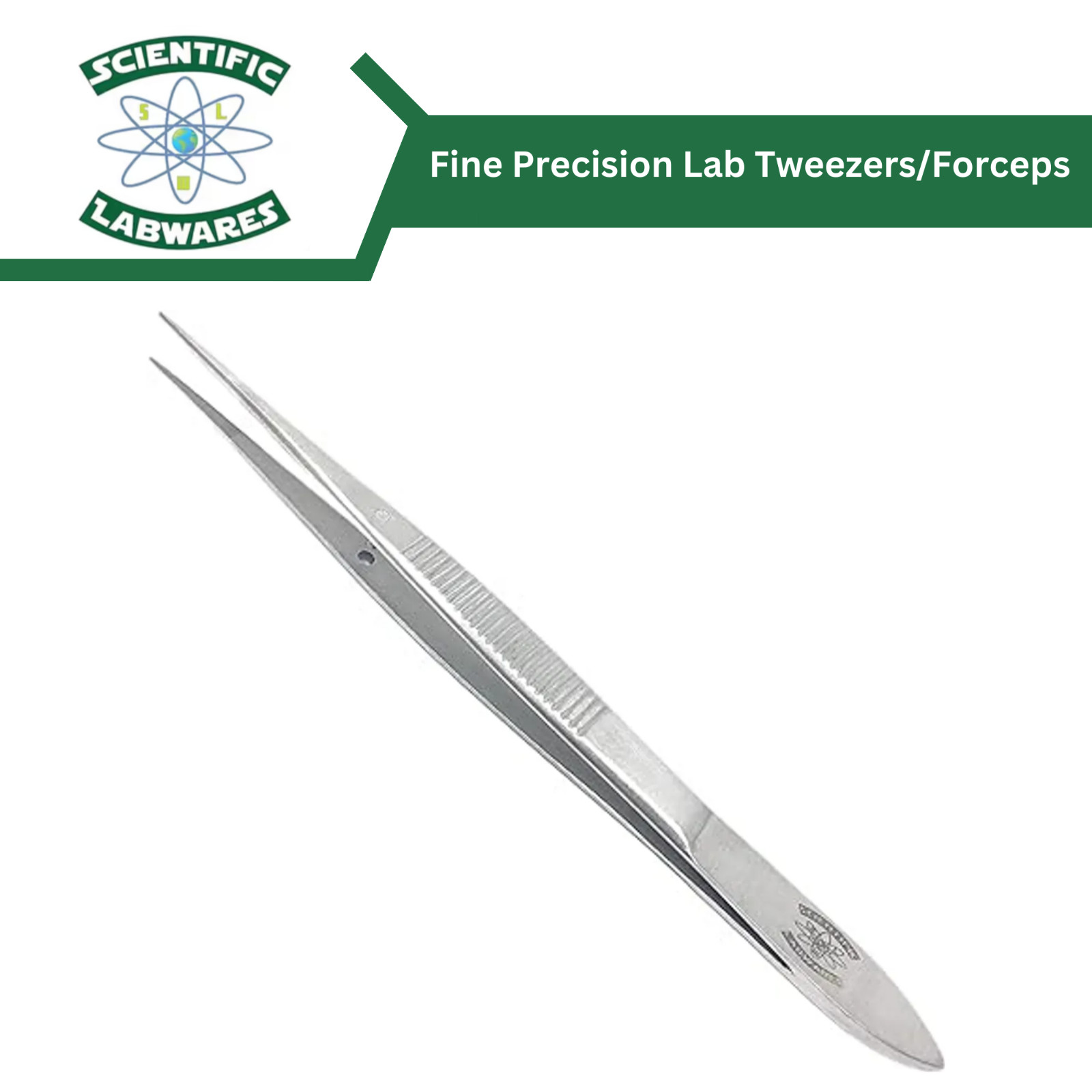 Scientific Labwares Fine Precision Lab Tweezers/Forceps with Medium Tips 4.5 in