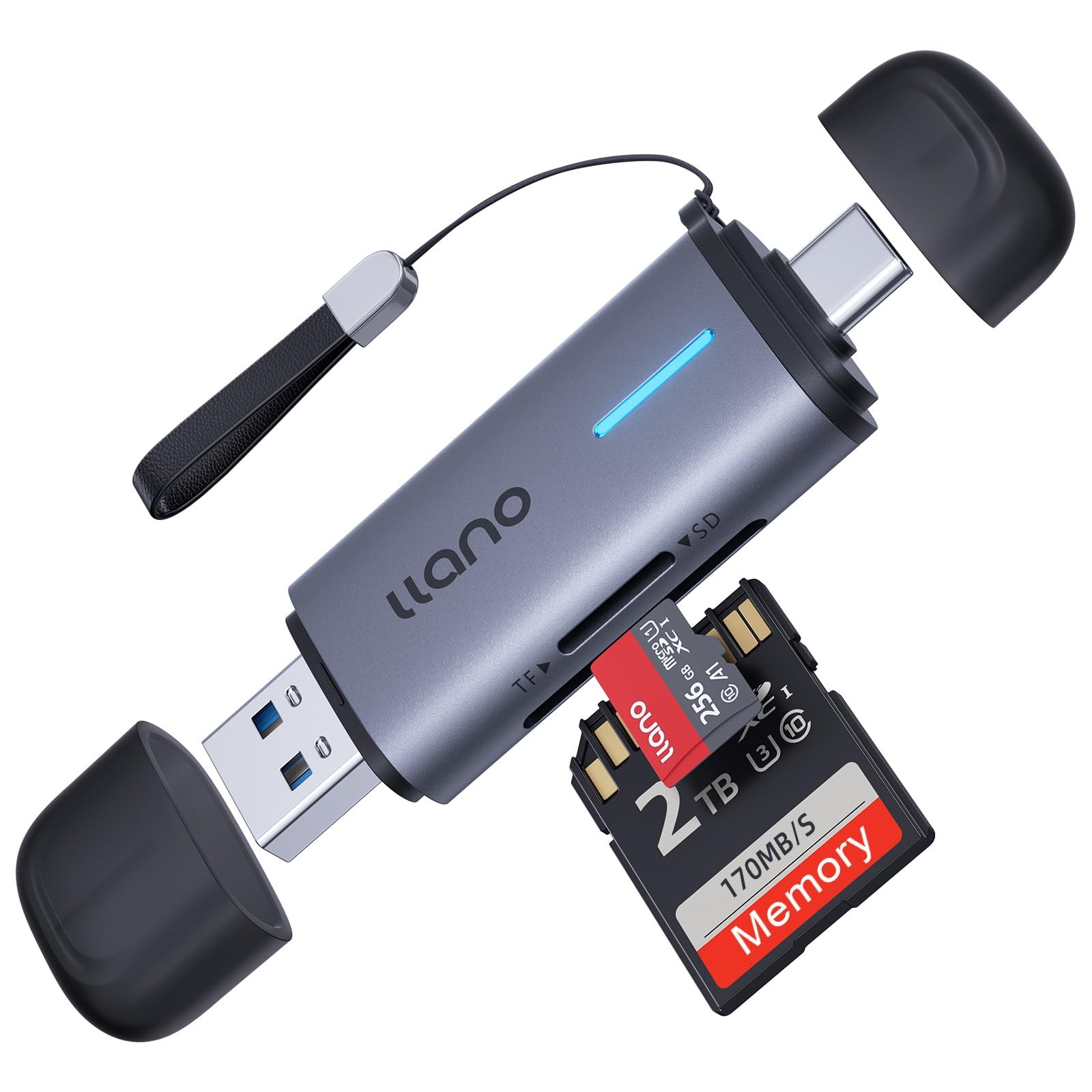USBC and USBA 5Gbps SD MicroSD Card Reader