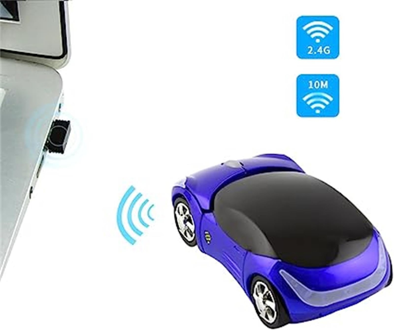 2.4G Wireless Mouse 3D Car Shape Wireless Optical Mouse USB Receiver for Lapt...