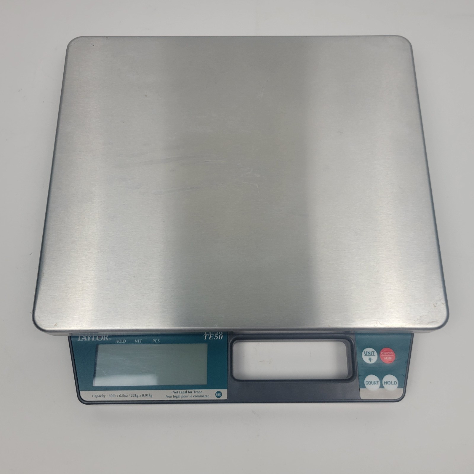 Taylor TE50 50 lb. Digital Receiving Scale No Power Cord. Tested