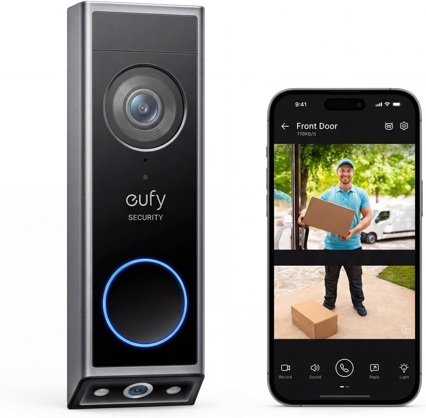 eufy Security Video Doorbell E340, No Subscription, Doorbell Wireless & Wired