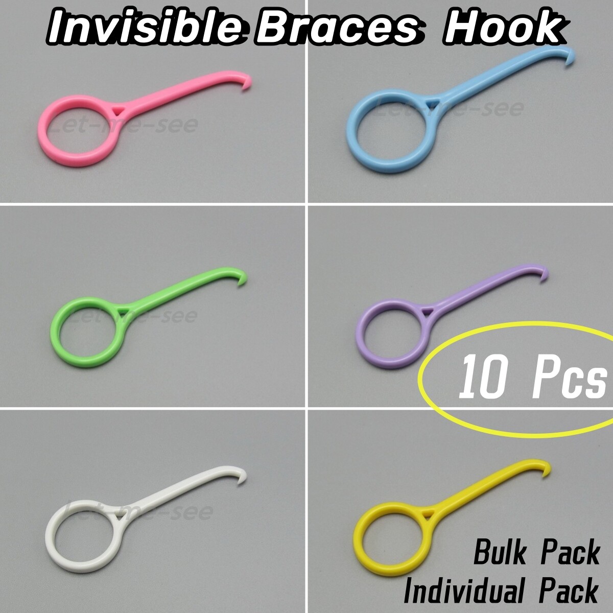 10x Plastic Hook Dental Aligner Removal Tool Orthodontic Invisible Braces Clear