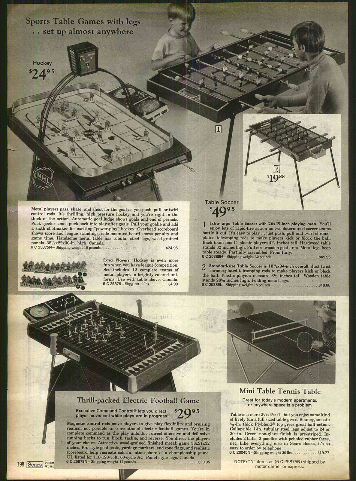 1971 ADVERTISEMENT NHL Hockey Game Football Electric 12 Teams Canada Soccer