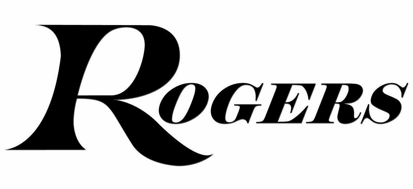 Rogers Drums, Vinyl logo 8'' BLACK logo sticker decal for bass drum
