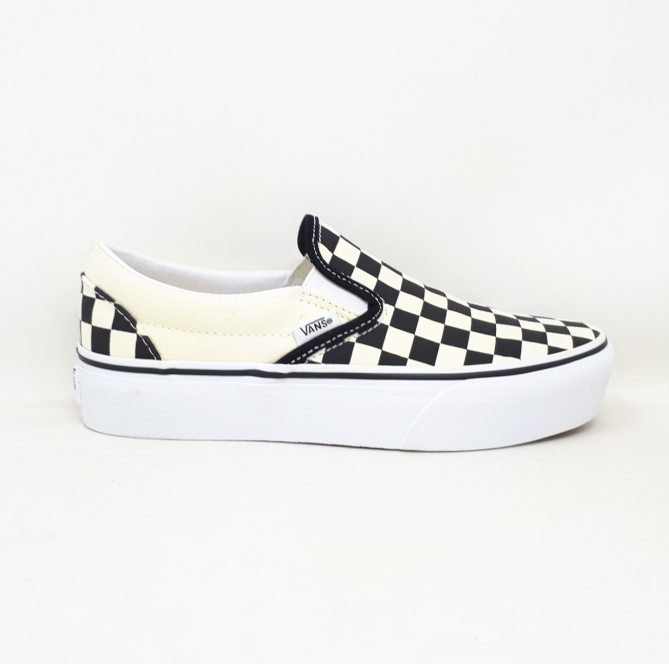 Vans Classic Slip-On Platform Black White Checkerboard Shoe Sneaker Womens Size