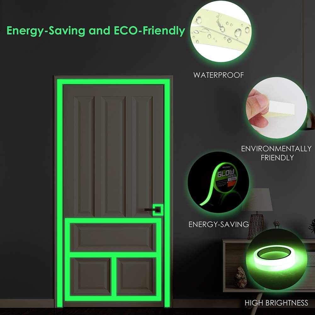 MALENOO 1 Inch x 30FT Glow in The Dark Tape Lasting 1 x 30 Ft, Green