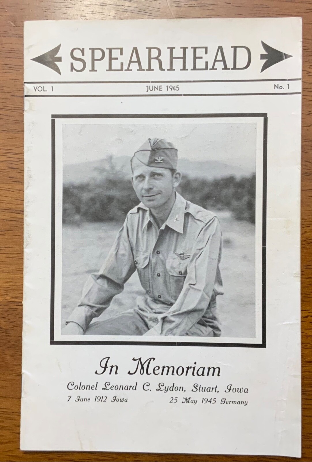 WWII 1945 Spearhead Magazine 324th Fighter Group In Memoriam Vol. 1 No. 1 Lydon