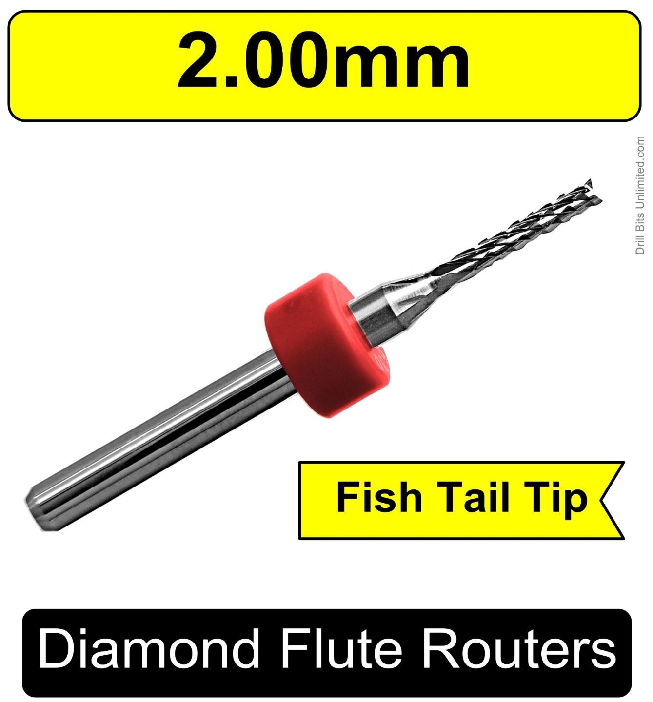 2mm Router Bit Carbide Diamond Flutes 1 PC Carbon Fiber Composites 2.0mm R138