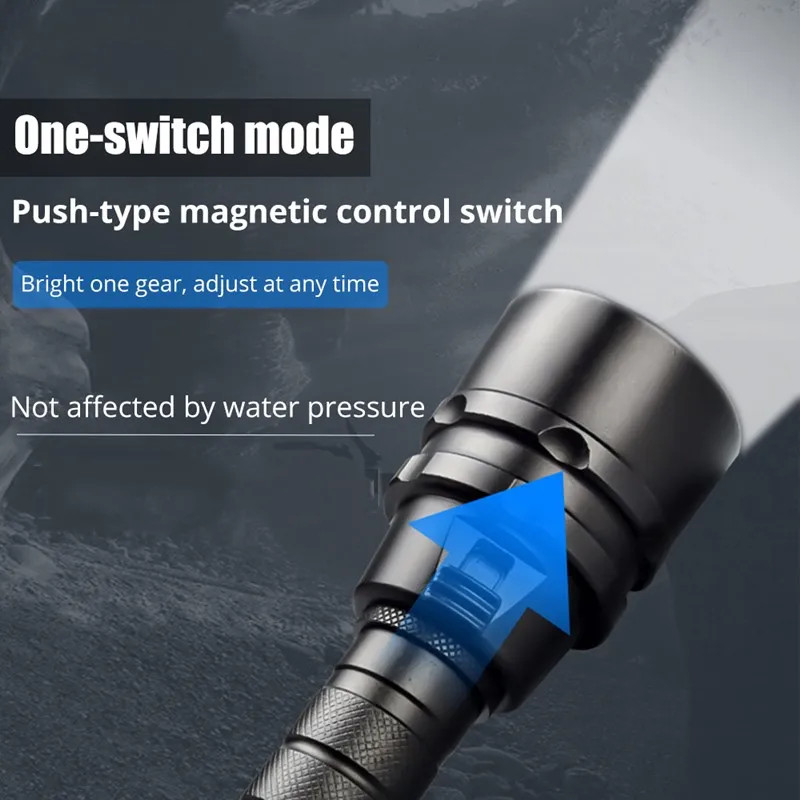 IPX8 Waterproof Professional Diving Flashlight Underwater Dive Torch Light US