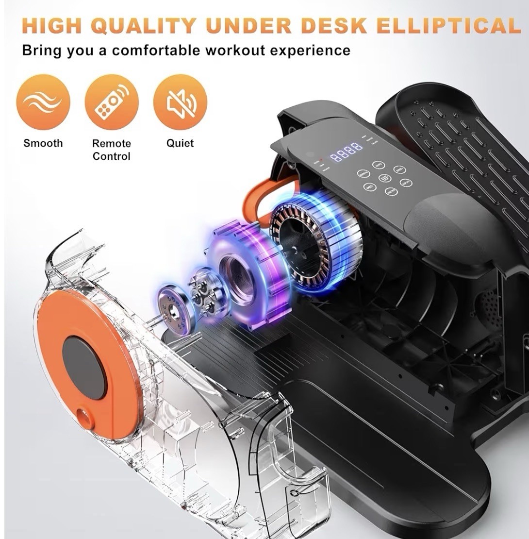 Putnen Mortorized Electric Elliptical Under Desk Trainer Portable