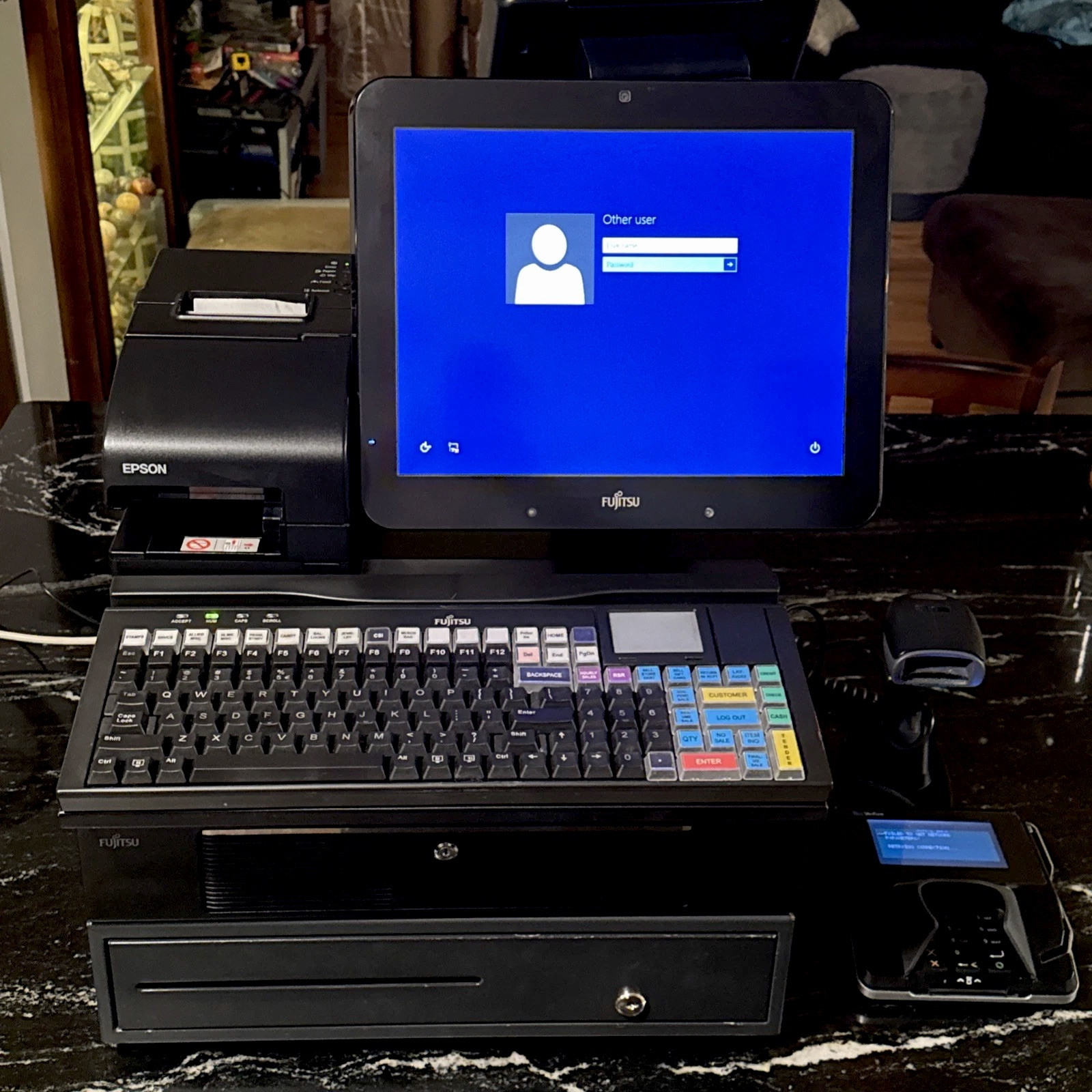POS Complete Till System Cash Register Touchscreen Scanner Debit Reader