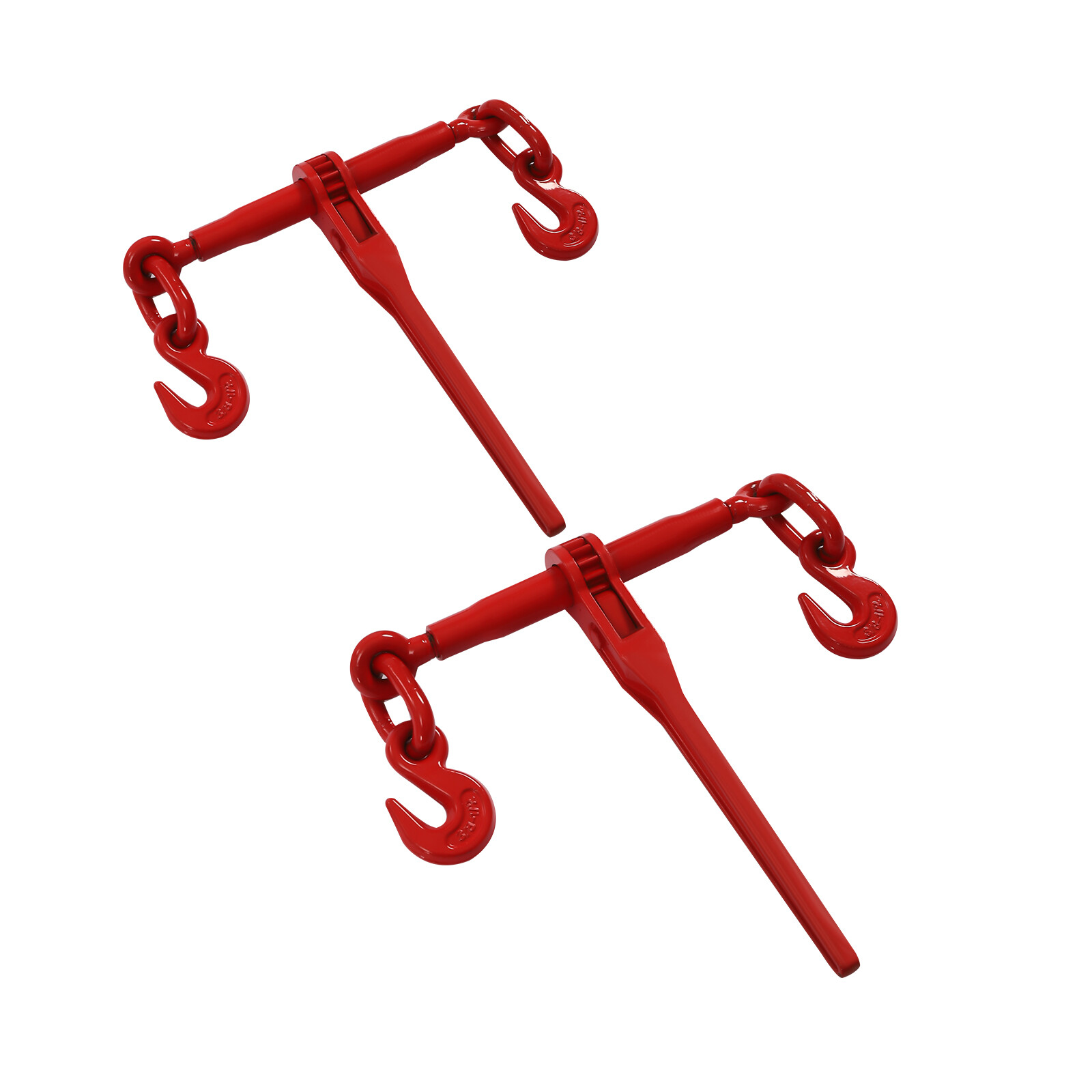 2pcs 3/8-1/2inch Ratchet Chain Binder Load Binders 9,200 Lbs Adjustable Hook