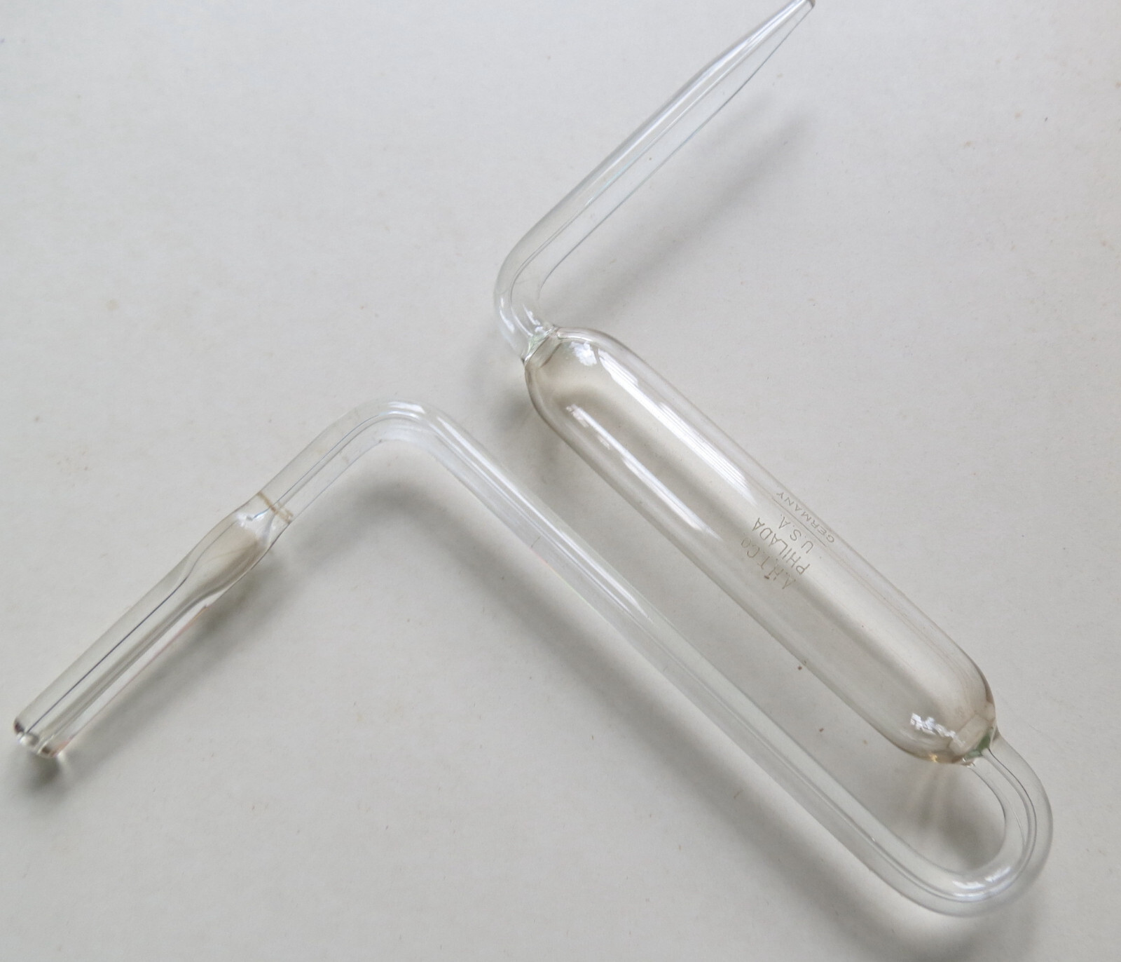 VINTAGE AHT Co. AUTHOR H THOMAS GLASS LAB TUBE PHILADELPHIA