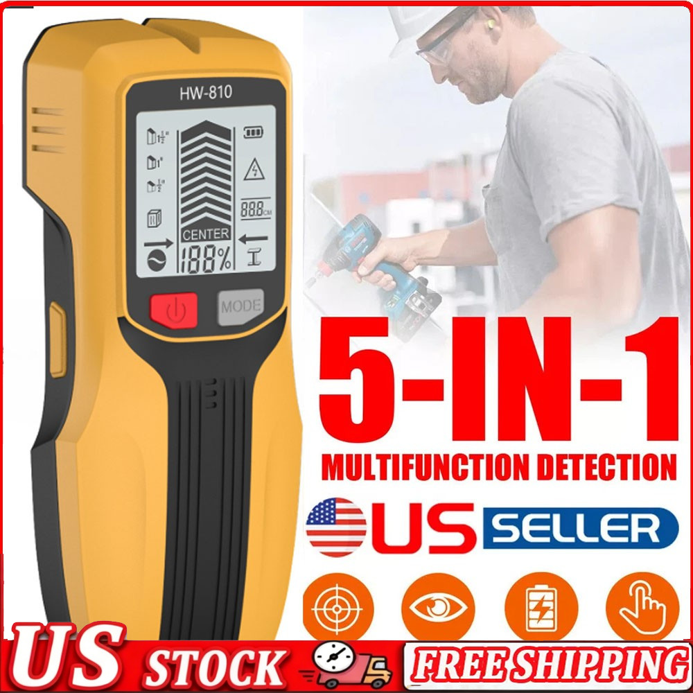 5 in 1 Stud Finder Wall Scanner LCD Display Detector Wood AC Wire Metal Pipe*‖