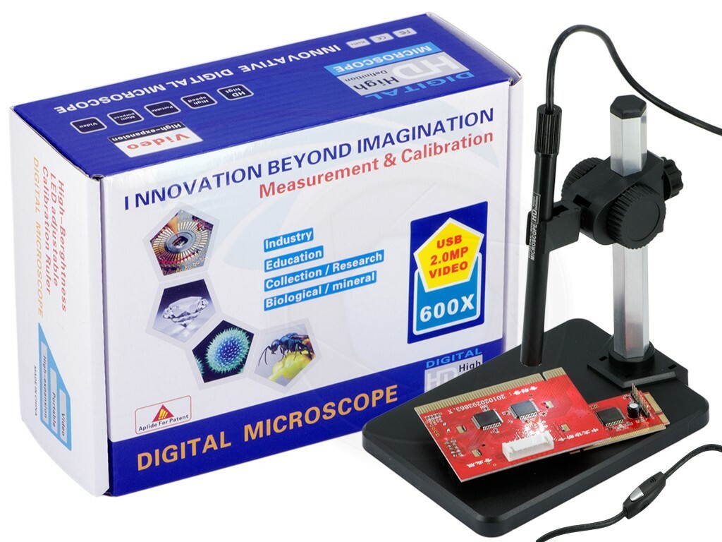 600X USB HD Digital Electronic 8 LED Microscope with adjustable stand