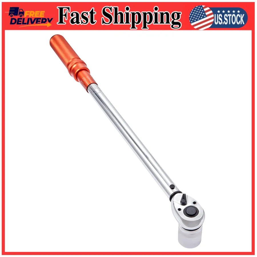 1/2-Inch Drive Click Torque Wrench 20-250 ft-lb Bi-Directional With Adapters