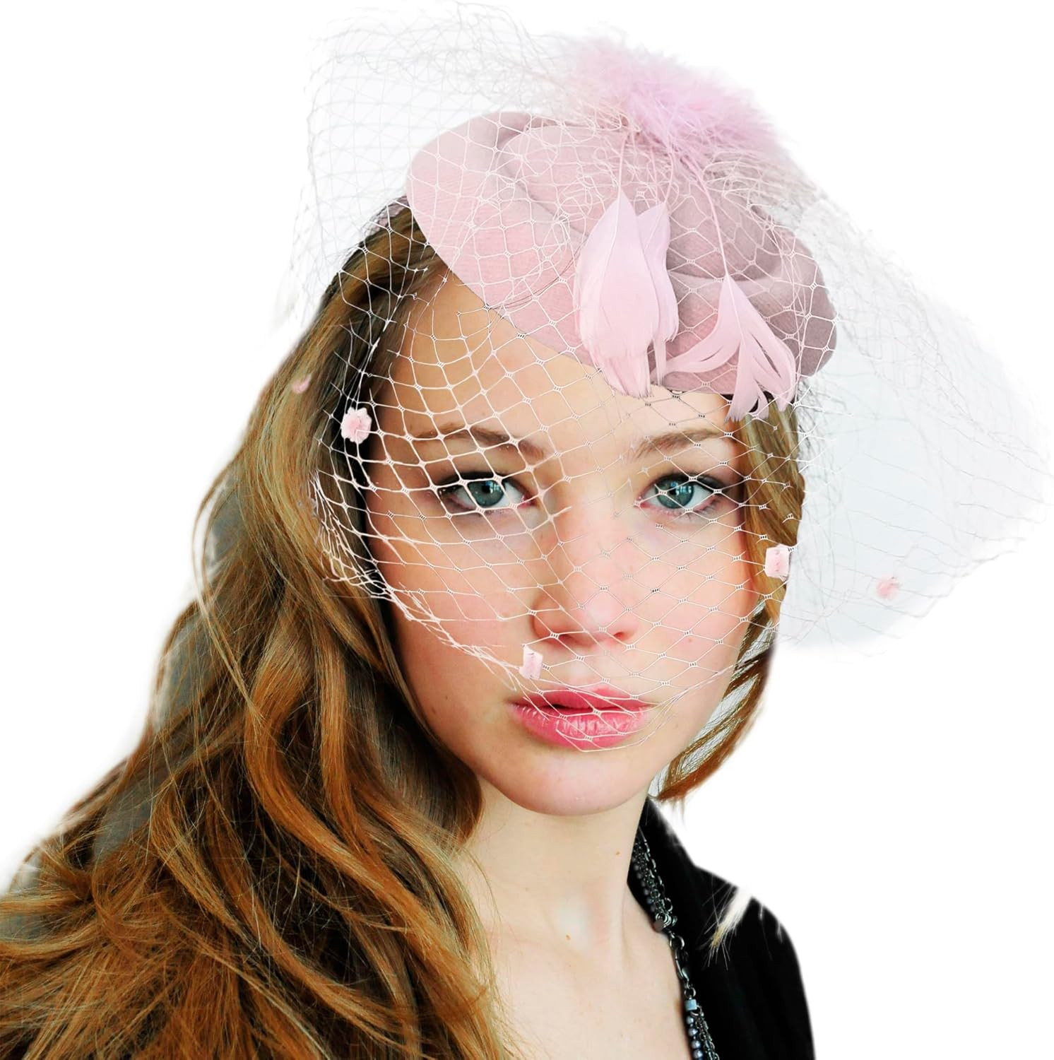 Fascinators Hat Women Tea Party Pillbox Veil Cocktail Mesh Hat