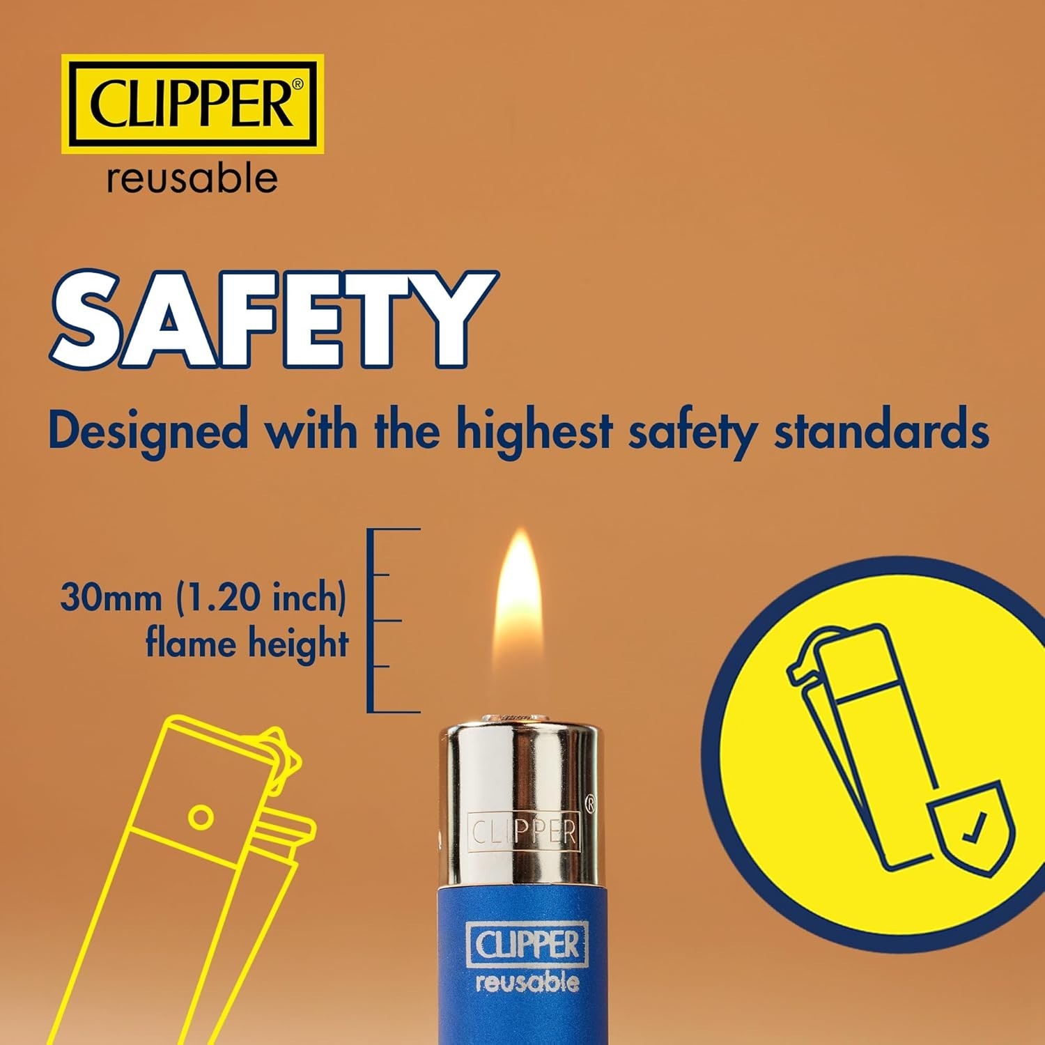 Clipper Micro Lighters - 4 Pack Pre-Filled Removable Flints - Black Crystal