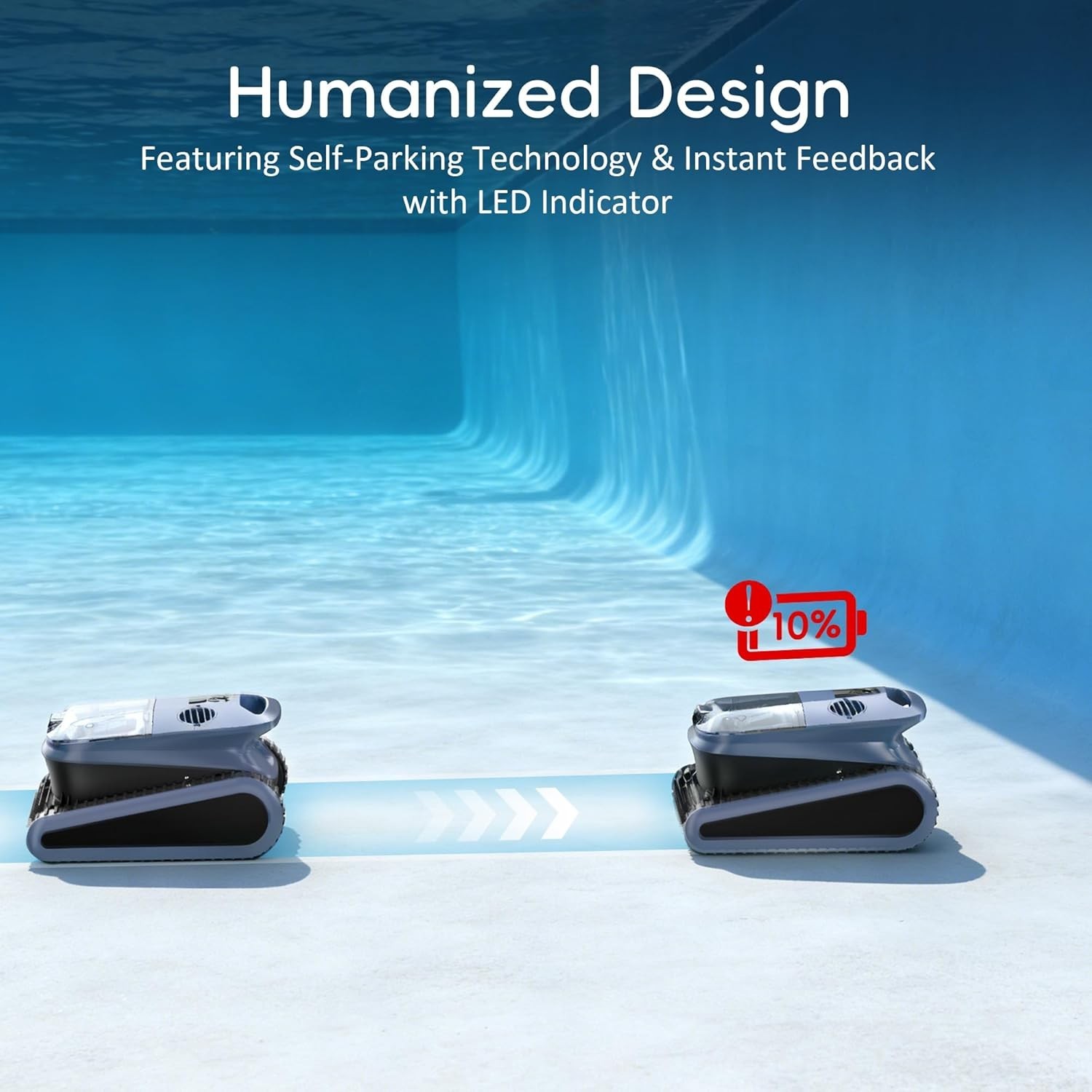 SEAUTO Automatic Robotic Pool Vacuum Cleaner, Wall Climbing 4 Cleaning Modes,APP